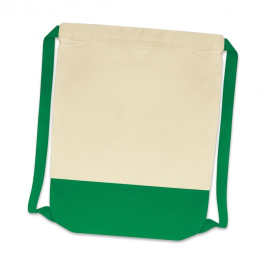 Cotton Drawstring Backsacks Kelly Green